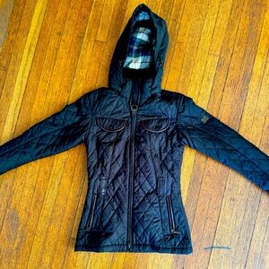 Barbour Black Quilted Hooded Jacket